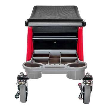 Powerbuilt Heavy Duty Roller Mechanics Seat – 300 lb Capacity