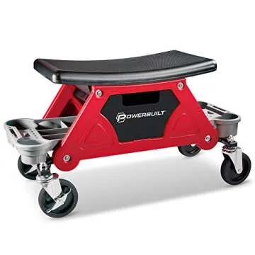 Powerbuilt Heavy Duty Roller Mechanics Seat – 300 lb Capacity