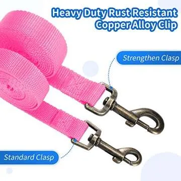 HIKISS Durable 6 FT Dog Leash for Small Dogs - Pink