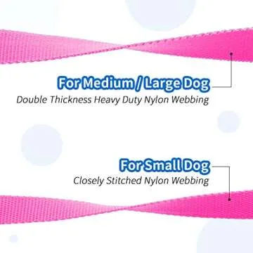 HIKISS Durable 6 FT Dog Leash for Small Dogs - Pink