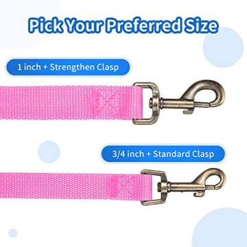 HIKISS Durable 6 FT Dog Leash for Small Dogs - Pink