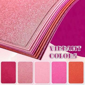 10 Pack Pink Glitter Foam Sheets Craft 8 x 12 inch, 5 Colors Sparkles Foam Paper for Art Crafts Projects, Classrooms Scrapbook DIY Cutters Card Party Decoration