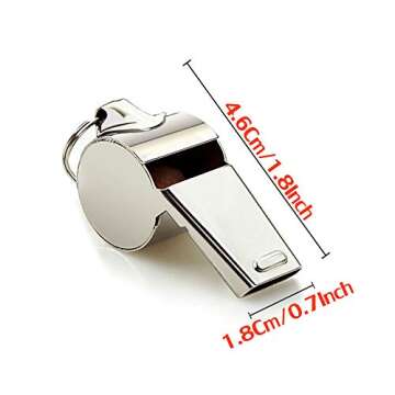 Hipat Stainless Steel Sports Whistles 2 Pack with Lanyard