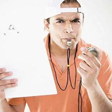 Hipat Stainless Steel Sports Whistles 2 Pack with Lanyard