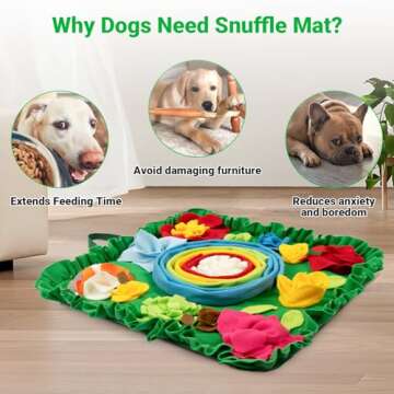 TWOPER Snuffle Mat for Dogs - Dog Mat to Keep Them Busy | Dog Puzzles Slow Feeder Dog Bowl | Interactive Dog Toys and Dog Snuffle Mat | Dog Lick Mat