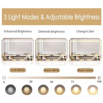 JassmiPkwy Vanity Desk with Mirror, Makeup Vanity Table with Power Outlet, Glass Tabletop, Lights, 9 Storage Drawers, Hair Dryer Rack for Bedroom, White