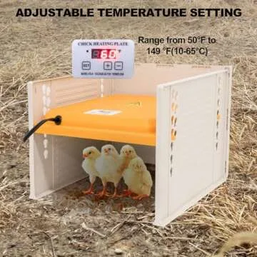 Brooder Box for Chick Starter Kit, Pop-Up Baby Chicken Brooder Pen/Playpen/Tent, Perch Up to 17 Chicks, Kit with Adjustable Heating Plate, Storage Bag, Top Cover, Fixed Pegs, Waterproof Mat