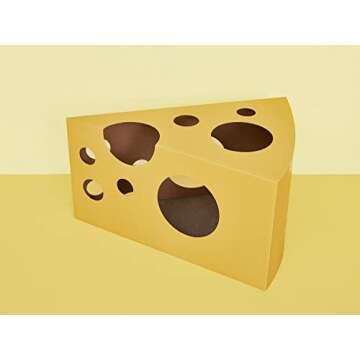 VETRESKA Cheese Cat Condo House Cat Cardboard Scratcher, Cat Bed with Scratching Pad Scratch Box, Scratcher Bed, Lounge, Scratching Mat, Toy for Having Fun