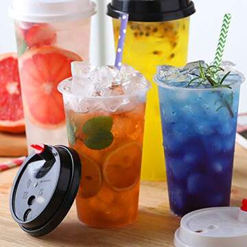 HAKACC Eco-Friendly Paper Straws - 10 Fun Patterns for Parties