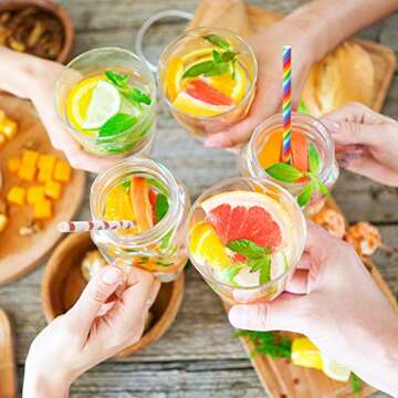 HAKACC Eco-Friendly Paper Straws - 10 Fun Patterns for Parties