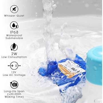 iPettie Tritone Ceramic Cat Water Fountain, Heavy-Duty Waterer for Pets, 2.1 Liters / 2.2 Quart Filtered Water Purifier with Replacement Filters and Foam, White