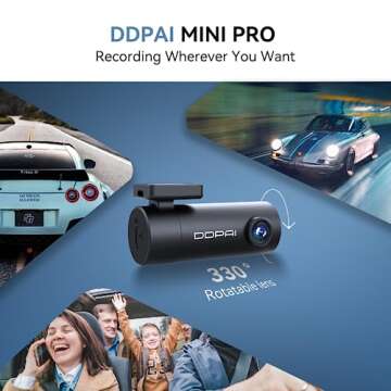 DDPAI Dash Cam 1296P, WiFi Dash Camera for Cars, Dash cam Front with App, Car Camera with Night Vision, 140° Wide Angle WDR, 24 Hours Parking Mode, G-Sensor, Loop Recording, Mini Pro