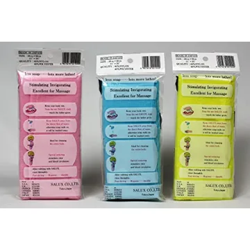 SALUX Japanese Bath Wash Cloths Set for Exfoliation