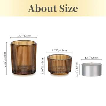 Hewory 8-Pc Vintage Glass Tealight Candle Holder Set