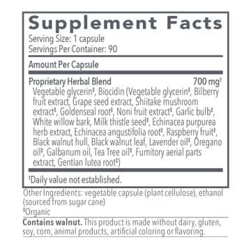 Biocidin Capsules - Gut Cleanse Process & Immune Support Supplement - Supportive Biofilm Disruptor - Promote Digestive Health & Microbial Balance - 18 Botanical Blend (90 Vegan Capsules)