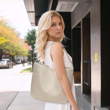 Chic Woven Vegan Leather Tote for Women