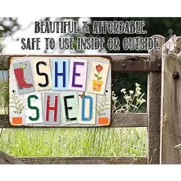 She Shed Sign - Unique Metal Shed Decor for Women