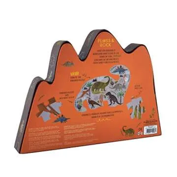 Dinosaur Shaped Midnight Black 16 x 13 Paperboard 80 Piece Jigsaw Puzzle