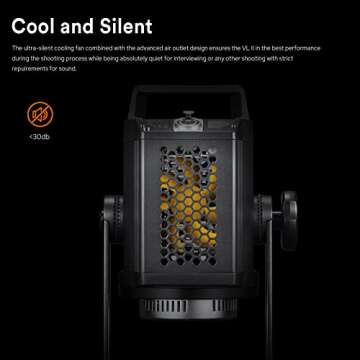 Godox VL150 II LED Video Light,165W 5600K Daylight-Balanced Bowens Mount LED Continuous Light,CRI 96 TLCI 96,76000Lux@1m,0-100% Dimming,8 FX Effects,Bluetooth APP Control (VL150 Upgraded)