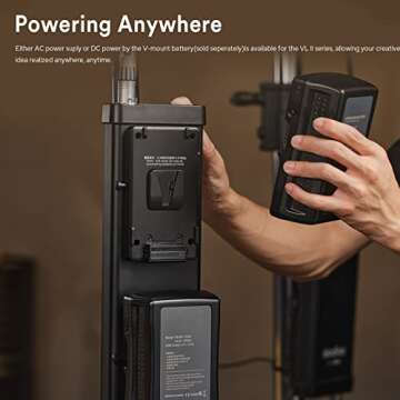 Godox VL150 II LED Video Light,165W 5600K Daylight-Balanced Bowens Mount LED Continuous Light,CRI 96 TLCI 96,76000Lux@1m,0-100% Dimming,8 FX Effects,Bluetooth APP Control (VL150 Upgraded)