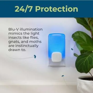 Wondercide - Flying Insect and Fly Trap - Indoor Bug Catcher for Fruit and House Flies, Gnats, Moths, and Mosquitoes - Starter Kit for Home and Kitchen - 1 Plug-in Light and 1 Cartridge