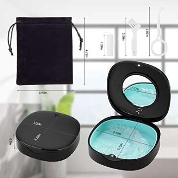 Doboli Retainer Case, Slim Aligner Case with Vent Holes, Stocking Stuffers For Gift Women Men,Compatible with Invisalign, Mouth Guard Case, Cute Retainer Case with Retainer Removal Tool and Brush,