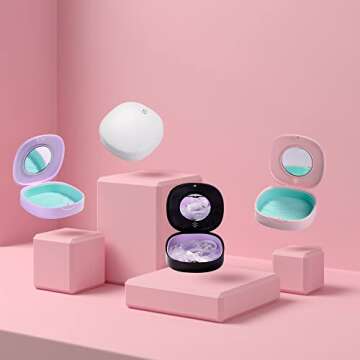 Doboli Retainer Case, Slim Aligner Case with Vent Holes, Stocking Stuffers For Gift Women Men,Compatible with Invisalign, Mouth Guard Case, Cute Retainer Case with Retainer Removal Tool and Brush,