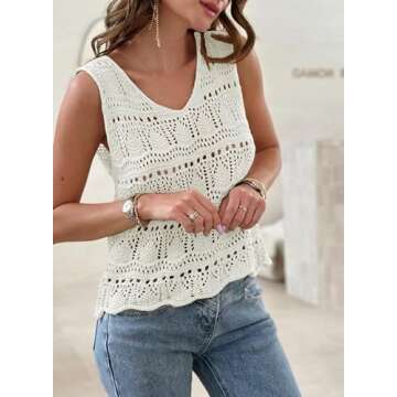Chic SHEWIN Summer Crochet Sweater Vest for Women