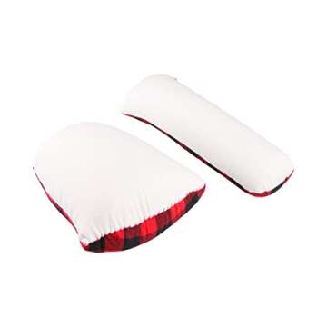 Billotodo - Tailors Ham and Sleeve Roll Set Kit for Sewing Pressing Quilting and Molding, Seam Roller Tool Ironing Accessories, Complete with Nylon Protective Pad Mat Tool, in Red/Black Cloth Fabric