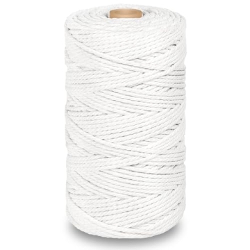 TECEUM Macrame Cord – All-Purpose 3mm x 100yd Natural Cotton Rope