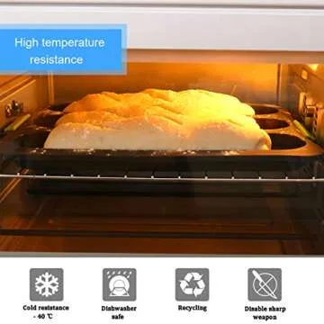 W WBLD Silicone Baguette Pan,Nonstick 3 Wave Loaves French Toast Bread Baking Tray Bake Mold, Perforated Silicone Molds Loaf Pan, DIY Making Breadstick Cake Kitchen Baking Mould