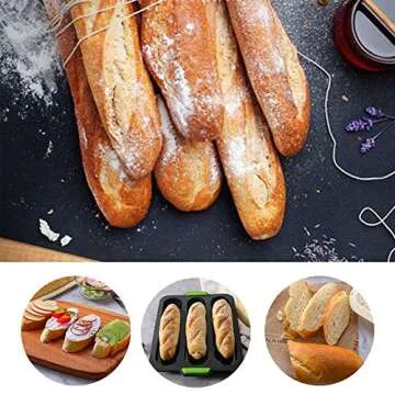 W WBLD Silicone Baguette Pan,Nonstick 3 Wave Loaves French Toast Bread Baking Tray Bake Mold, Perforated Silicone Molds Loaf Pan, DIY Making Breadstick Cake Kitchen Baking Mould