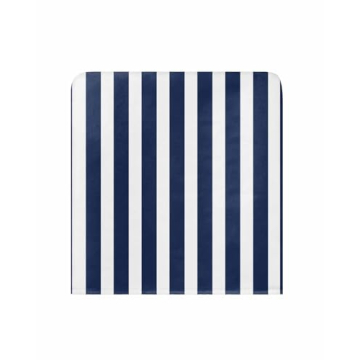 Navy Blue Striped Chair Covers for Dining Room - Set of 4