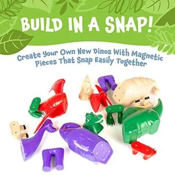 Magnetic Dinosaur Toy Play Set for Kids Ages 2+