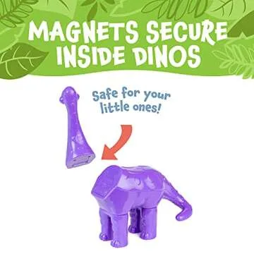 Magnetic Dinosaur Toy Play Set for Kids Ages 2+