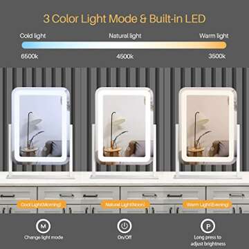 bemelux Makeup Vanity Mirror with LED Lights and Touch Control