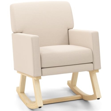 Giantex Upholstered Rocking Chair - Stylish Comfort with Relaxation Features