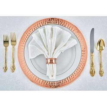 Colleta Home Copper Charger Plates - Elegant Rose Gold Set