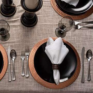 Colleta Home Copper Charger Plates - Elegant Rose Gold Set