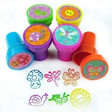 Tiny Mills 24 Pcs Spring Stampers for Kids Crafting Fun