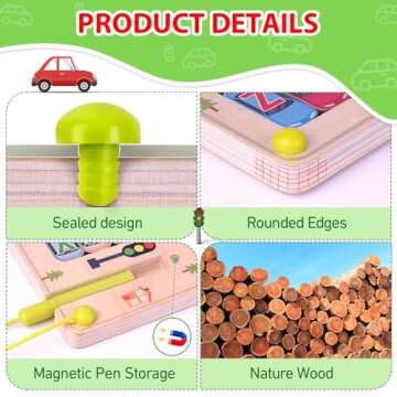 Scuwtocn Wooden Magnetic Alphabet Maze Letter Puzzle, Montessori Fine Motor Skills Toys for Boys Girls 3 4 5 Years Old, ABC Learning Toys for Kids Age 3+, Christmas, Birthday Present