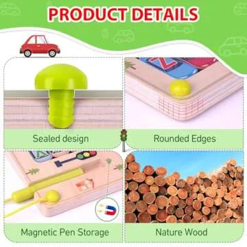 Scuwtocn Wooden Magnetic Alphabet Maze Letter Puzzle, Montessori Fine Motor Skills Toys for Boys Girls 3 4 5 Years Old, ABC Learning Toys for Kids Age 3+, Christmas, Birthday Present