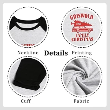 Anbech Women Griswold Family Christmas Shirt - Stylish Holiday Tee
