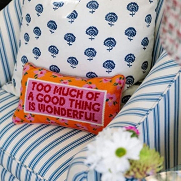 FURBISH Handmade Needlepoint Throw Pillow - Chic Accent Decor