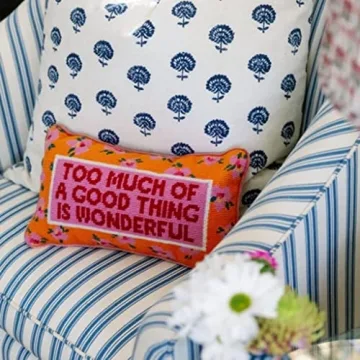 FURBISH Handmade Needlepoint Throw Pillow - Chic Accent Decor