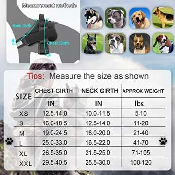 Bolux Dog Harness, No-Pull Reflective Dog Vest, Breathable Adjustable Pet Harness with Handle for Outdoor Walking - No More Pulling, Tugging or Choking (Black, L)