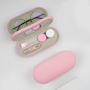 Cauyuan Eyeglass Case 2-in-1 Travel Case for Glasses