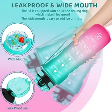 ZOMAKE Motivational Water Bottle for Fitness & Hydration