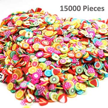 3D Fruit Nail Art Slices 15000 PCS, YOUYOUTE Fruit Slime Supplies/Charms Slime Acessories/Slime Add ...
