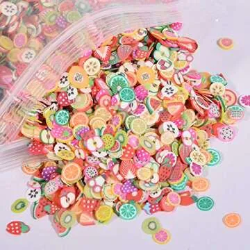 3D Fruit Nail Art Slices 15000 PCS, YOUYOUTE Fruit Slime Supplies/Charms Slime Acessories/Slime Add ins/Polymer Clay/DIY Nail Art marking kit Cute Designs decoration Arts Crafts Bulk Homemade Variety